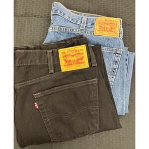 Levi's 505 Jeans Bundle, Black and Blue, Men's Size 38 x 32
